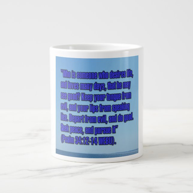 Psalm 34:12-14 WEBU Mug (Front)