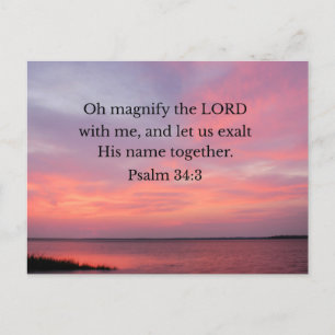 Psalm 34:3 Oh magnify the Lord with me  Postcard