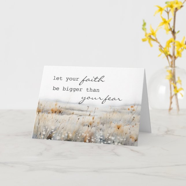 Psalm 34:4 Bible and Inspirational Quote Christian Card (Yellow Flower)
