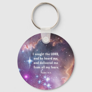 Psalm 34:4 keychain