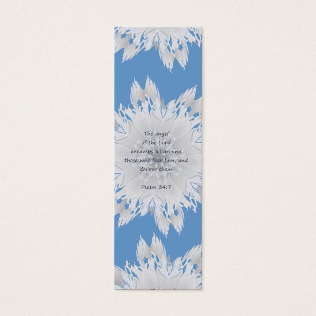 Psalm 34:7 Angel Scripture Bible Bookmark (Front)