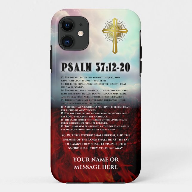 Psalm 37 12 To 20 Bible Quote Heaven And Hell Case-Mate iPhone Case (Back)