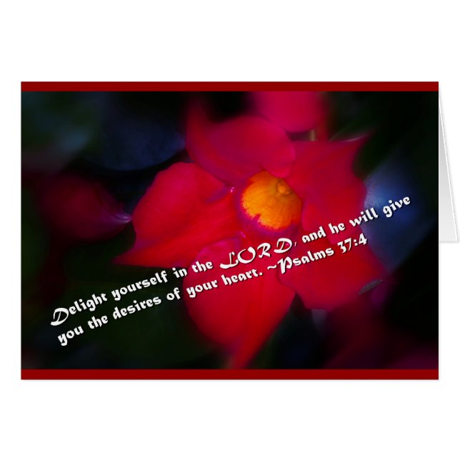 Psalm 37:4 Red Background (Front Horizontal)