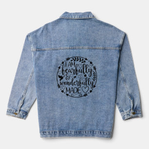 Psalm 39 Wonderfully Made Christian Scripture Denim Jacket