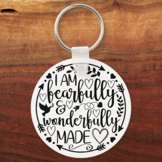 Psalm 39 Wonderfully Made Christian Scripture  Keychain