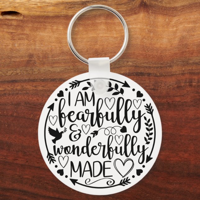 Psalm 39 Wonderfully Made Christian Scripture  Keychain (Front)