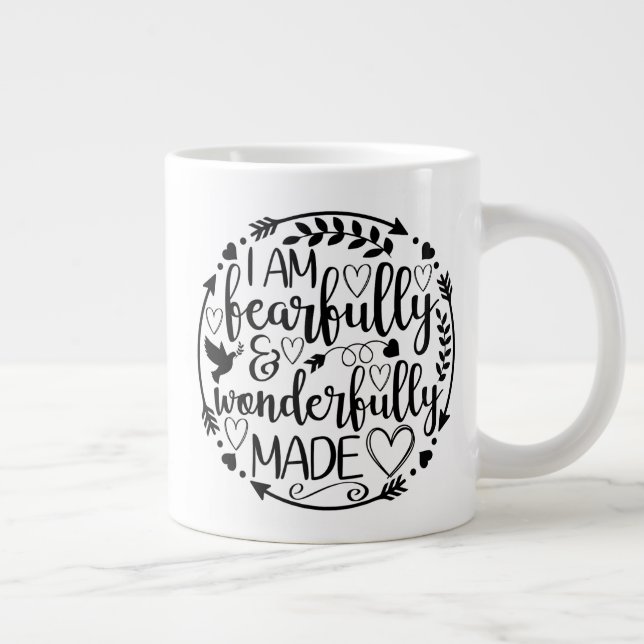 Psalm 39 Wonderfully Made Christian Scripture  Large Coffee Mug (Right)