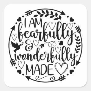Psalm 39 Wonderfully Made Christian Scripture  Square Sticker