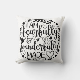 Psalm 39 Wonderfully Made Christian Scripture Throw Pillow