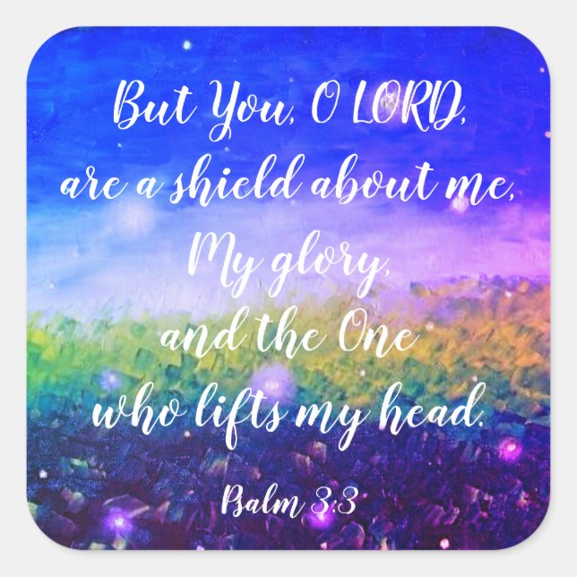 Psalm 3:3 Christian Scripture Firefly Art Stickers (Front)