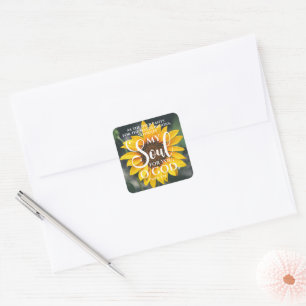 Psalm 42:1 As the Deer Pants Sunflower Christian Square Sticker