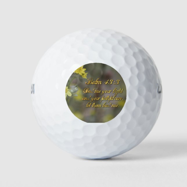 Psalm 43:3 Yellow Wildflowers Golf Balls (Front)