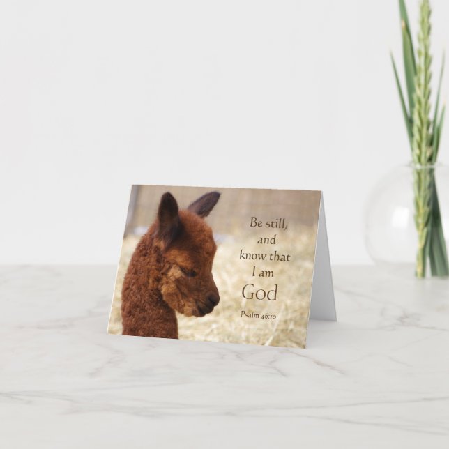 Psalm 46:10 Alpaca Note Card (Front)