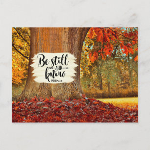 Psalm 46:10 Be Still and Know, Autumn Tree Postcard