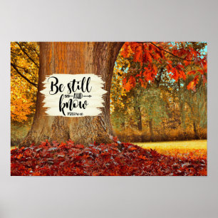Psalm 46:10 Be Still and Know, Autumn Tree Poster