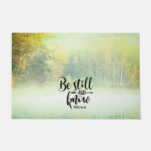 Psalm 46:10 Be Still and Know Fall Trees Doormat