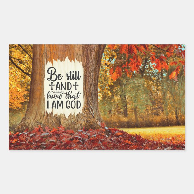 Psalm 46:10 Be Still and Know I Am God Autumn Sticker (Front)