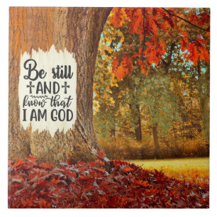 Psalm 46:10 Be Still and Know I Am God Autumn Tile