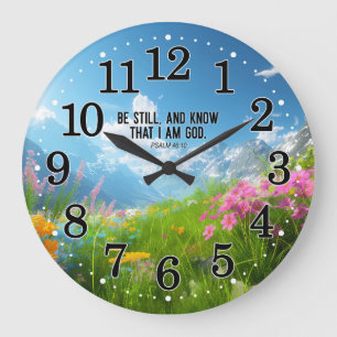 Psalm 46:10 Be Still and Know That I Am God bible Large Clock