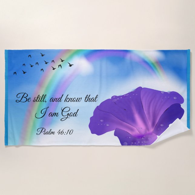 Psalm 46:10  beach towel (Front)