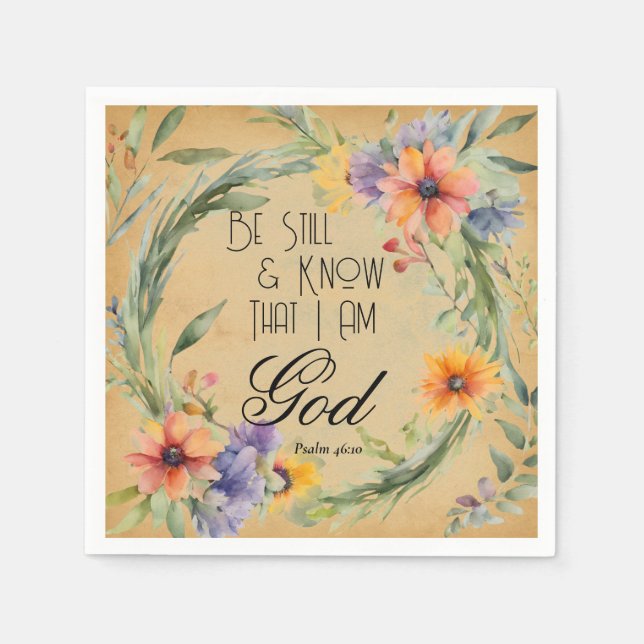 Psalm 46:10 Bible Verse Napkin (Front)