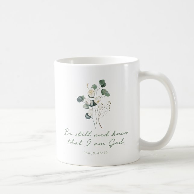 Psalm 46:10, Bible Verse Print, Be Still, Mug (Right)