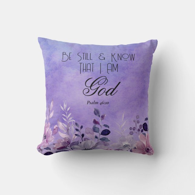 Psalm 46:10 Bible Verse Throw Pillow (Front)