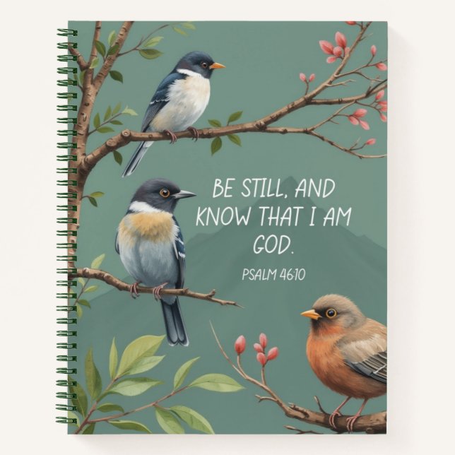 Psalm 46:10 Christian Bible Verse Image  Notebook (Front)