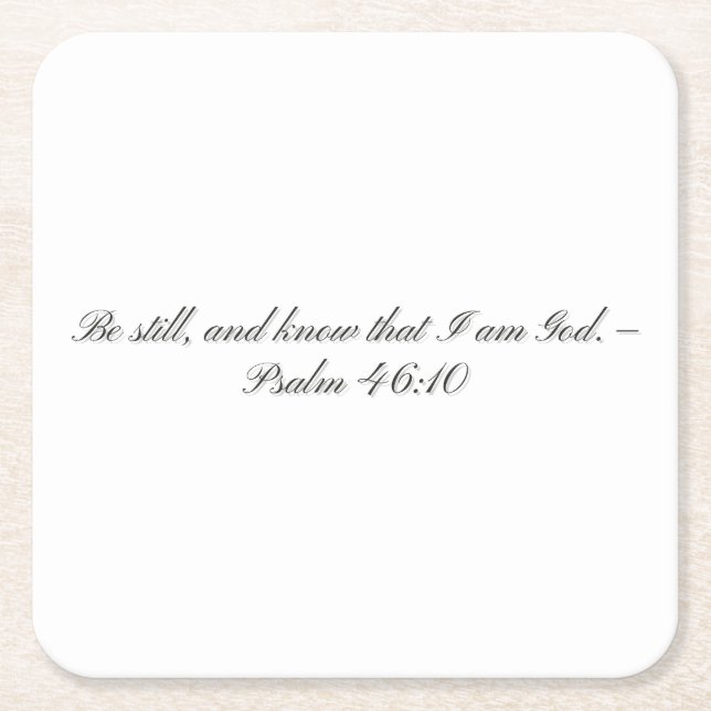 Psalm 46:10, Gift Paper Coaster (Front)