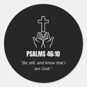 Psalm 46:10 KJV Bible Verse Scripture Minimalist Classic Round Sticker