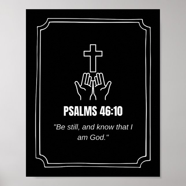 Psalm 46:10 KJV Bible Verse Scripture Minimalist Poster (Front)
