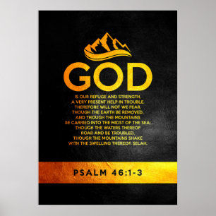 Psalm 46:1-3 Bible Verse Poster