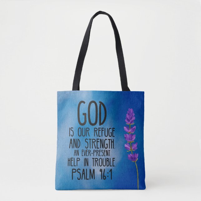 Psalm 46:1 Bible Verse Tote Bag (Front)