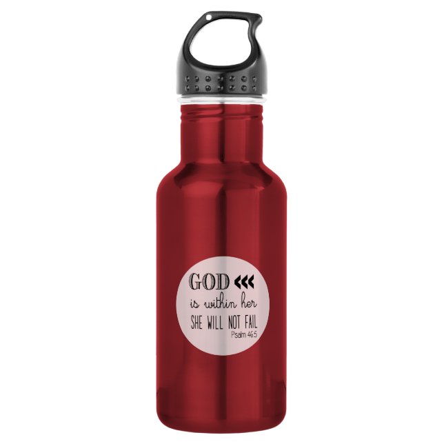 Psalm 46:5 Aluminum 532 Ml Water Bottle (Front)