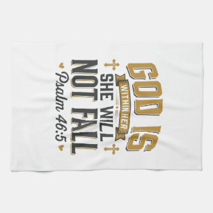Psalm 46_5 Christian Typography Vector Kitchen Towel