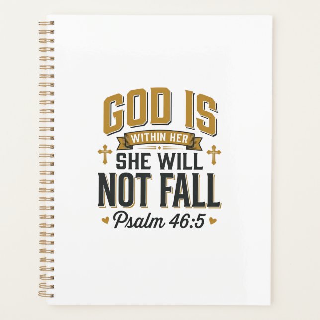 Psalm 46_5 Christian Typography Vector Planner (Front)