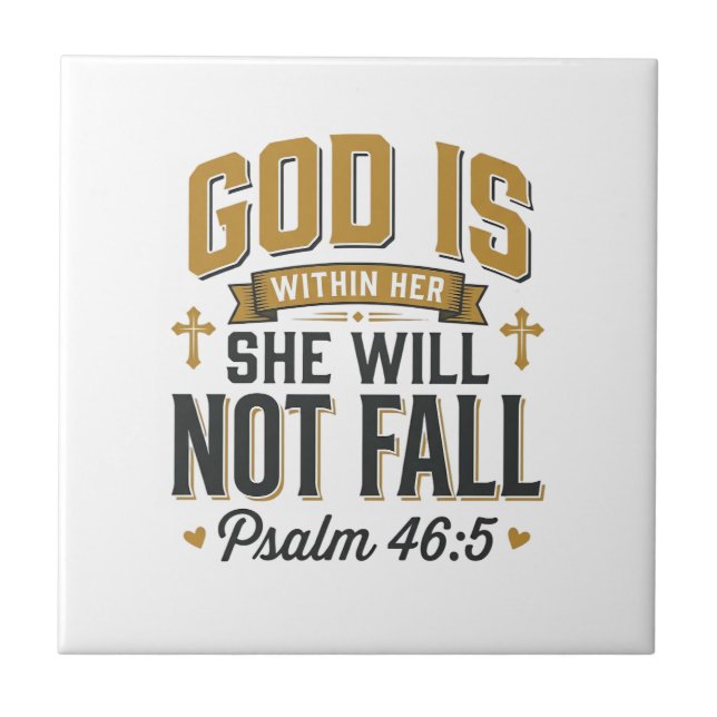 Psalm 46_5 Christian Typography Vector Tile (Front)