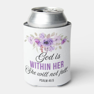 Psalm 46:5 God is within her Scripture Flower Can Cooler