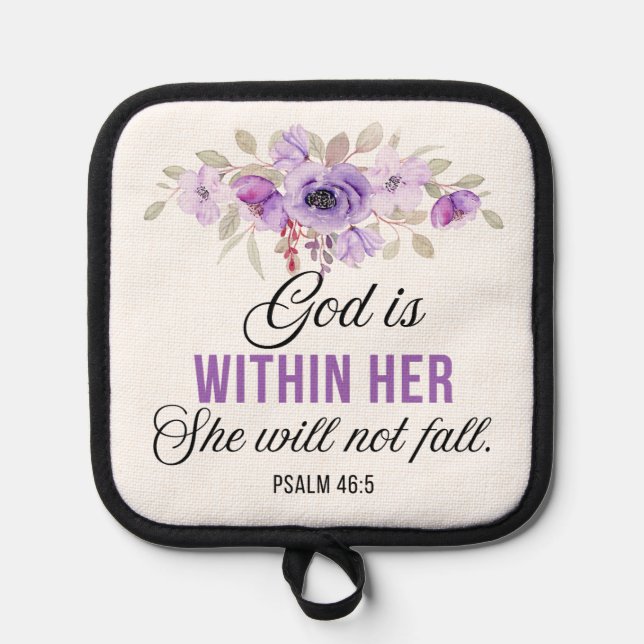 Psalm 46:5 God is within her Scripture Flower Pot Holder (Front)