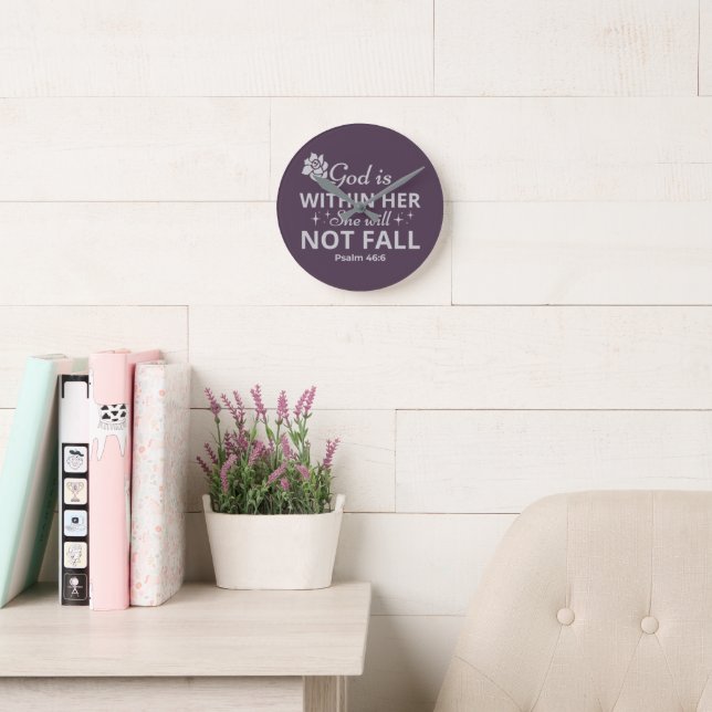Psalm 46:6 Mother's Day Bible Verse Clock (Reading Room)