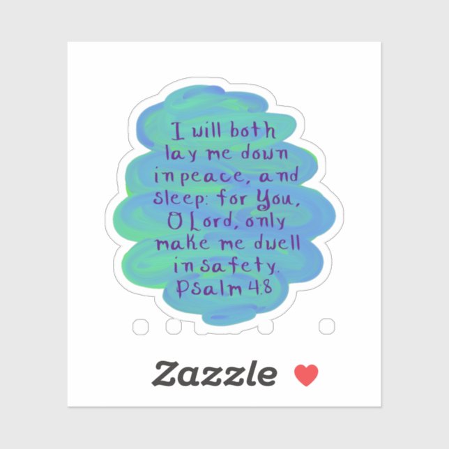 Psalm 4:8 Custom-Cut Vinyl Stickers (Sheet)