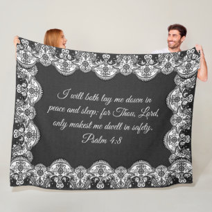 Psalm 4:8 fleece blanket