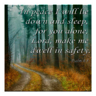 Psalm 4:8 In Peace I Will Lie Down and Sleep Poster