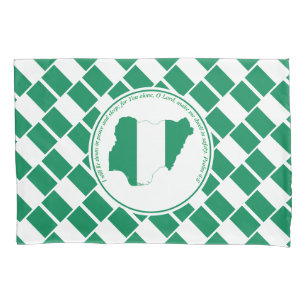 PSALM 4:8 Scripture Customized NIGERIA FLAG Pillowcase