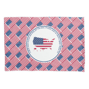 PSALM 4:8 Scripture Customized USA AMERICAN FLAG Pillowcase