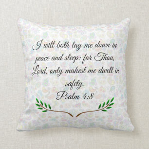 Psalm 4:8 throw pillow