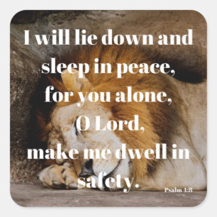 Psalm 4 Calming Bible Verse Square Sticker