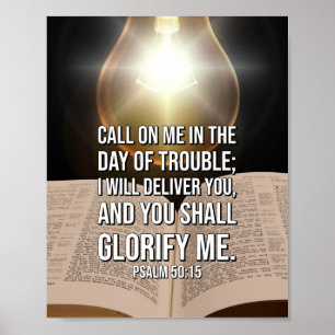 Psalm 50:15 Bible Verse Poster