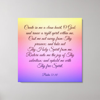 Psalm 51:10-12 Canvas Print