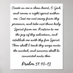 Psalm 51:10-13 poster